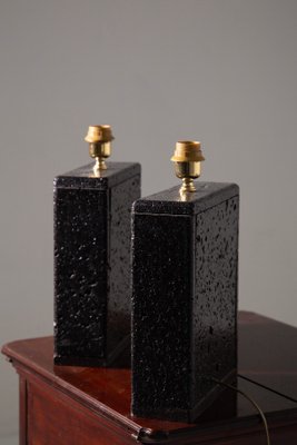 Sicilian Lava Stone Table Lamps, Set of 2-RCE-2040396