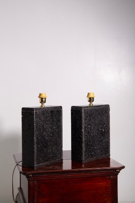 Sicilian Lava Stone Table Lamps, Set of 2-RCE-2040396