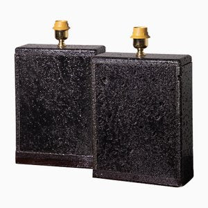 Sicilian Lava Stone Table Lamps, Set of 2-RCE-2040396