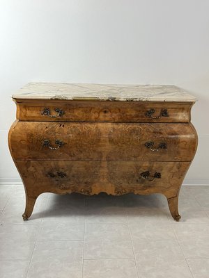 Sicilian Wooden Chest of Drawers with Marble Top, 1930s-YST-1768693