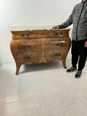 Sicilian Wooden Chest of Drawers with Marble Top, 1930s-YST-1768693