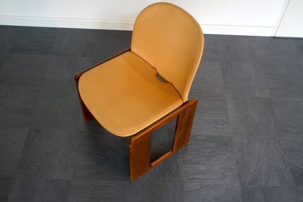 Side Chair in Cognac Leather by Tobia Scarpa for B&B Italia, 1970s-CIP-2023660