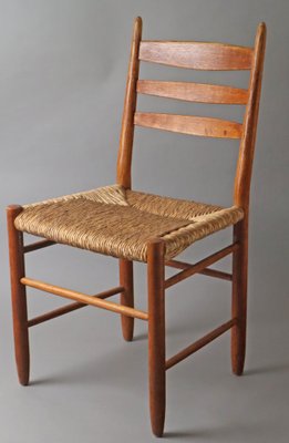 Side Chair with Raffia Seat, 1960s-ESB-1784362