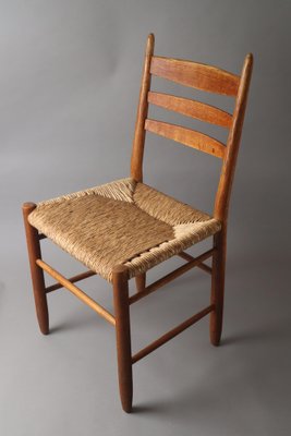 Side Chair with Raffia Seat, 1960s-ESB-1784362