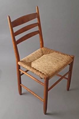 Side Chair with Raffia Seat, 1960s-ESB-1784362