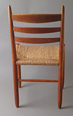 Side Chair with Raffia Seat, 1960s-ESB-1784362