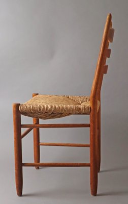 Side Chair with Raffia Seat, 1960s-ESB-1784362