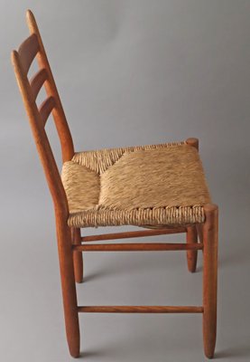 Side Chair with Raffia Seat, 1960s-ESB-1784362