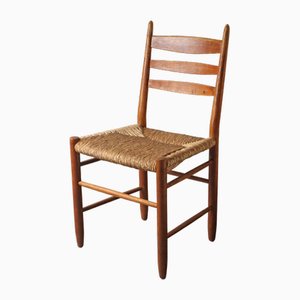 Side Chair with Raffia Seat, 1960s-ESB-1784362