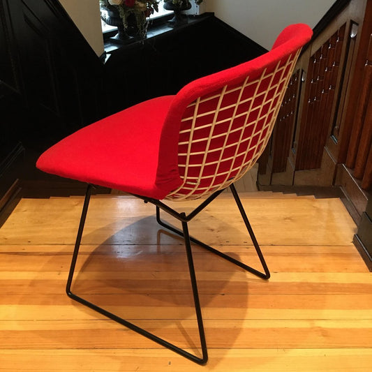 Side Chair with Red Hopsack Upholstery by Harry Bertoia for Knoll International, 1960s