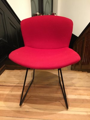 Side Chair with Red Hopsack Upholstery by Harry Bertoia for Knoll International, 1960s-LXP-1749056