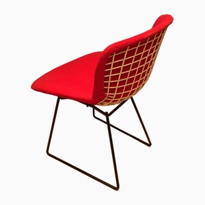 Side Chair with Red Hopsack Upholstery by Harry Bertoia for Knoll International, 1960s-LXP-1749054