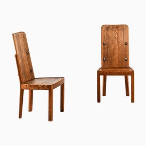 Side Chairs in Acid-Stained and Oiled Pine attributed to Axel Einar Hjorth, 1932, Set of 2-SC-2022137