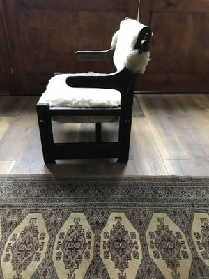 Side Chairs in Lambs Wool, Set of 2-OXJ-1188923