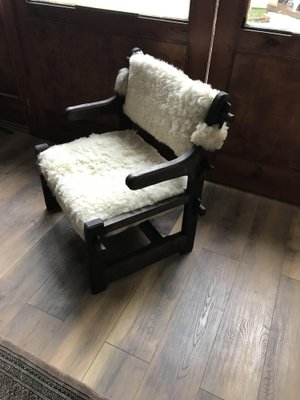 Side Chairs in Lambs Wool, Set of 2-OXJ-1188923