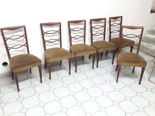 Side Chairs in Walnut, 1960s, Set of 6-AKA-1344182