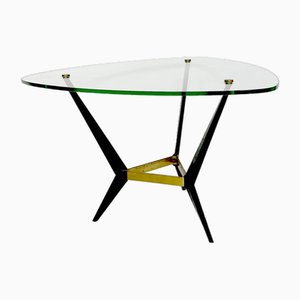 Side or Coffee Table in Metal and Glass attributed to Angelo Ostuni, 1950s-MTU-1754497