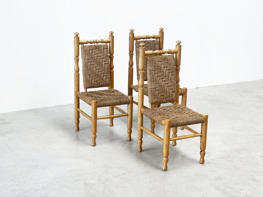 Side or Dining Chairs by Adrien Audoux & Frida Minet, 1970s, Set of 3-XLH-1791986