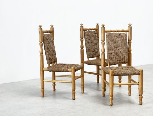 Side or Dining Chairs by Adrien Audoux & Frida Minet, 1970s, Set of 3-XLH-1791986