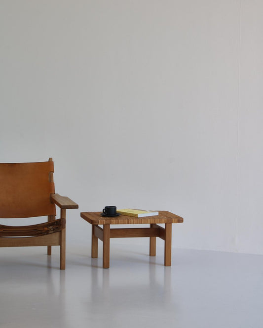 Side Table Bench in Oak & Rattan Cane by Børge Mogensen for Fredericia, Denmark, 1950s