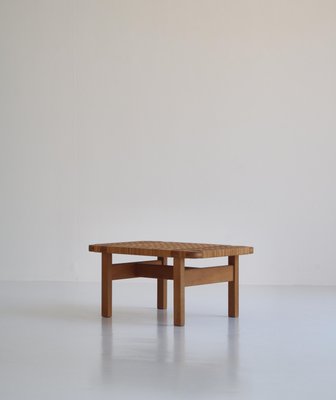 Side Table Bench in Oak & Rattan Cane by Børge Mogensen for Fredericia, Denmark, 1950s-WRF-1132416