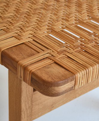 Side Table Bench in Oak & Rattan Cane by Børge Mogensen for Fredericia, Denmark, 1950s-WRF-1132416