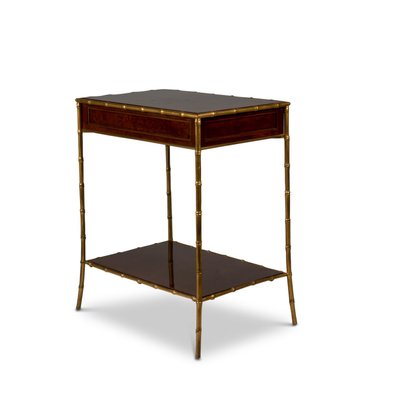 Side Table in Mahogany and Gilt Bronze, 1970s-CEJ-1700677