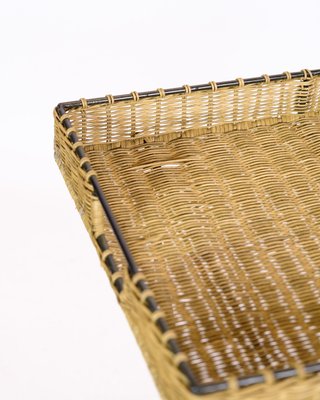 Side Table in Wicker Tray with Metal Legs, 1970s-UY-2020828