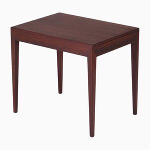 Side Table with Drawer in Rosewood by Severin Hansen for Haslev Møbelsnedkeri, 1950s-ZGQ-1289940