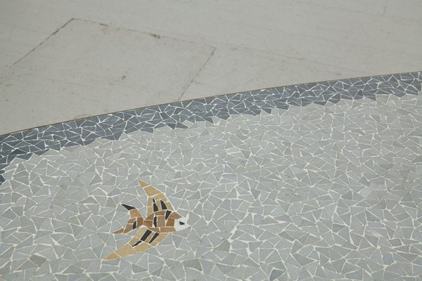 Side Table with Fish Motif in Glass Mosaic, 1950s-AA-1744254