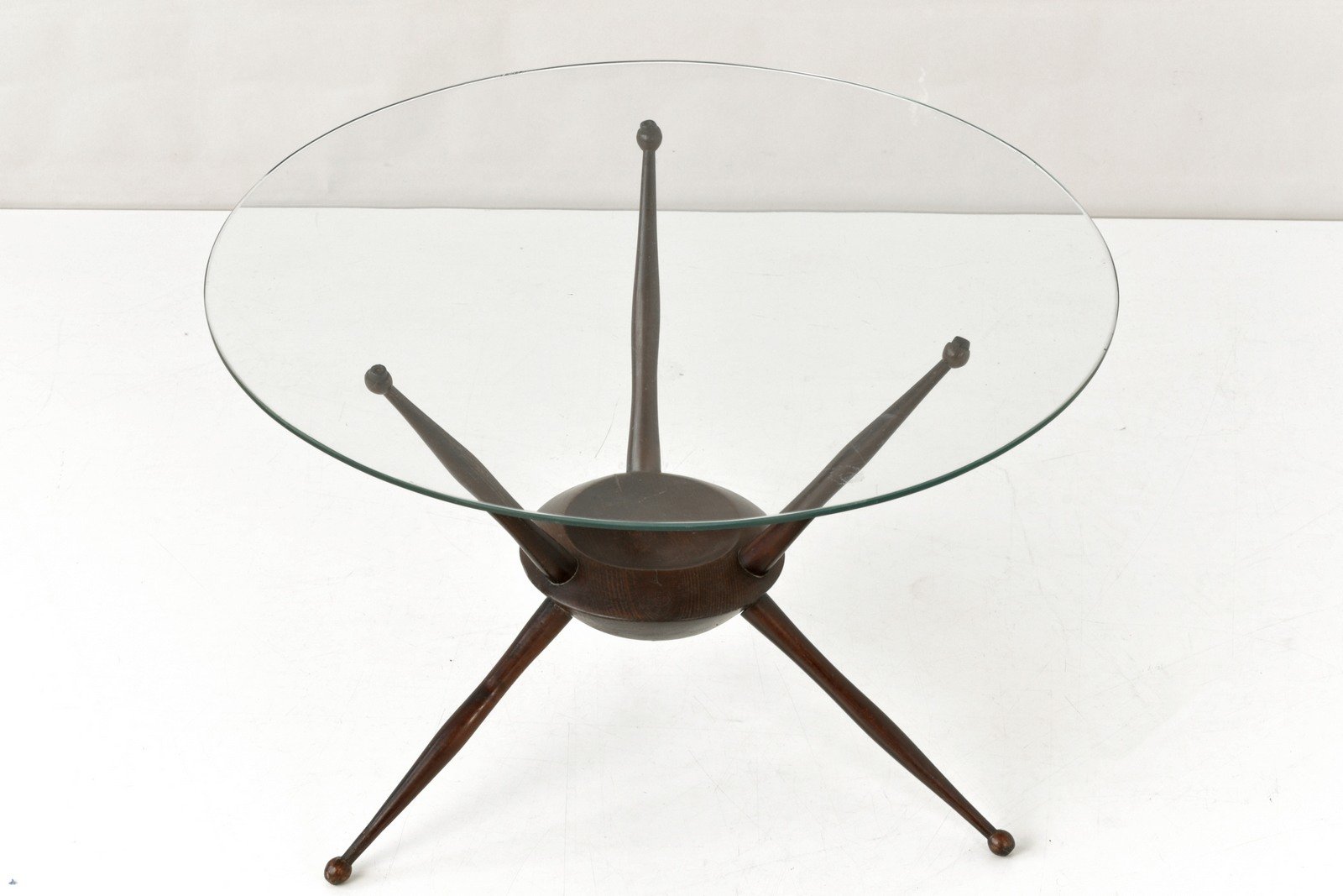 Side Table with Glass Top by Cesare Lacca for Cassina, Italy, 1950s