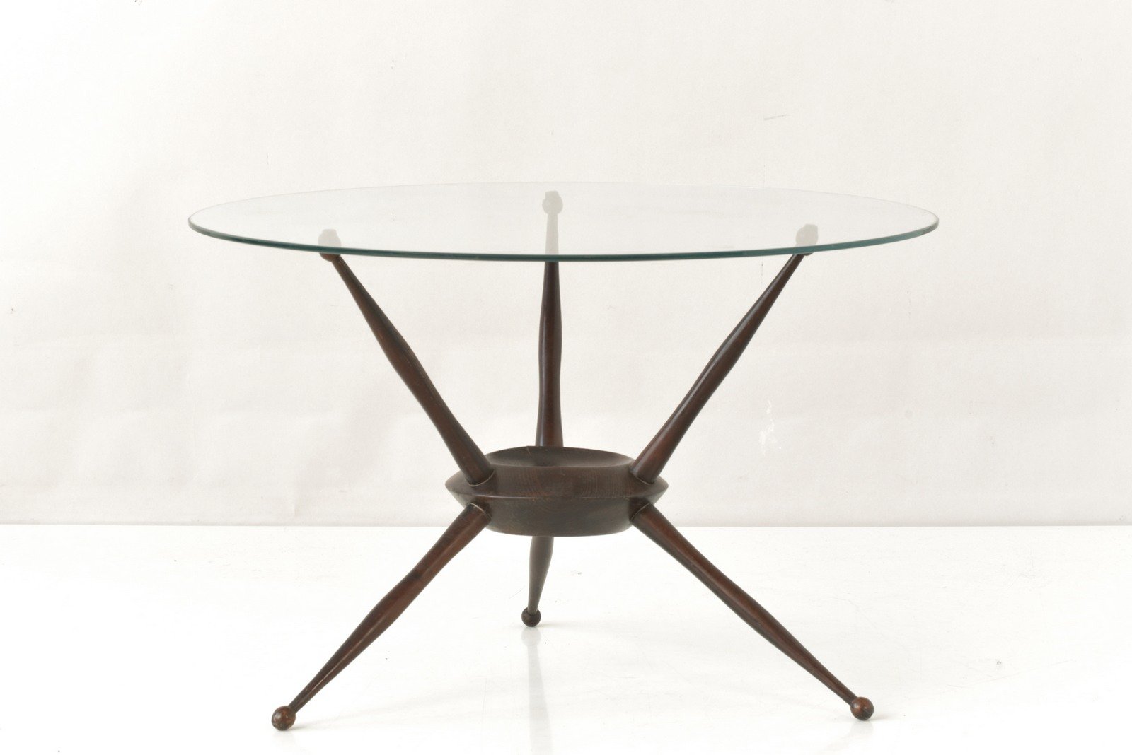 Side Table with Glass Top by Cesare Lacca for Cassina, Italy, 1950s