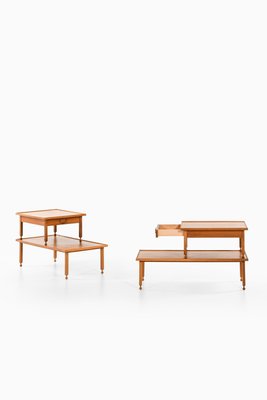 Side Tables in Mahogany, Walnut and Brass attributed to Josef Frank, 1950s, Set of 2-SC-2022129