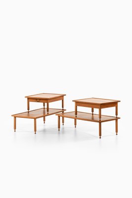 Side Tables in Mahogany, Walnut and Brass attributed to Josef Frank, 1950s, Set of 2-SC-2022129