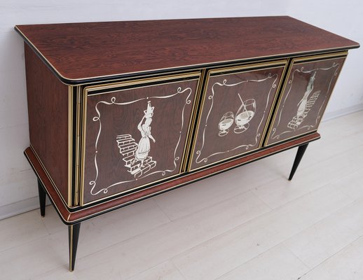 Sideboard / Bar Cabinet by Umberto Mascagni for Harrods of London, 1950s-FER-882644