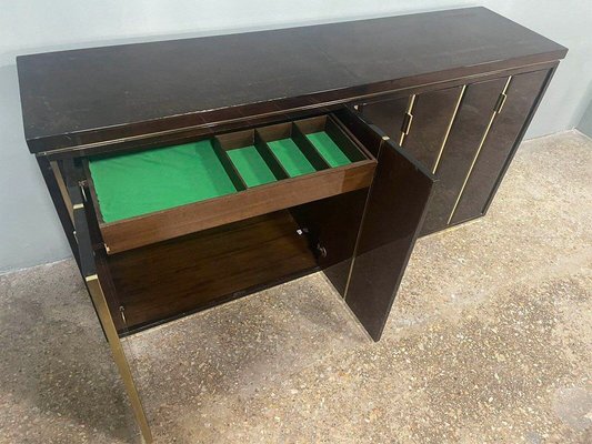 Sideboard in Lacquered Goatskin and Brass by Aldo Tura, 1960s-MSC-1795696