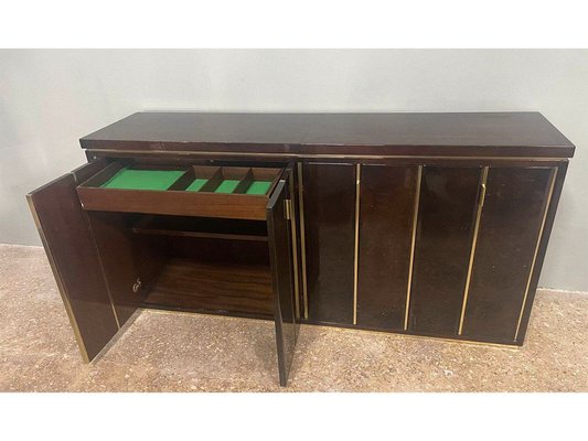 Sideboard in Lacquered Goatskin and Brass by Aldo Tura, 1960s-MSC-1795696