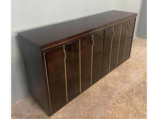 Sideboard in Lacquered Goatskin and Brass by Aldo Tura, 1960s-MSC-1795696