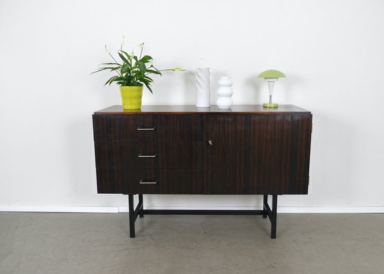 Sideboard in Macassar Wood on Black Square Frame, Germany, 1960s-JV-2034882