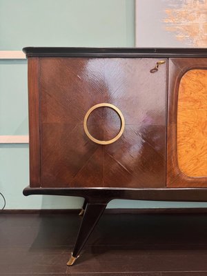 Sideboard in Mahogany and Thuja Root with Natural Brass Handles, 1950s-ASJ-2033833