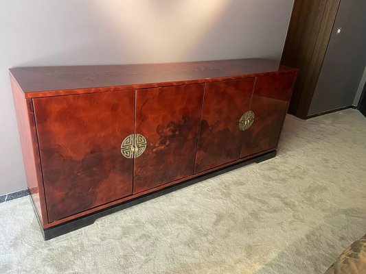 Sideboard in Red Lacquered Wood, 1970s-JG-1761027