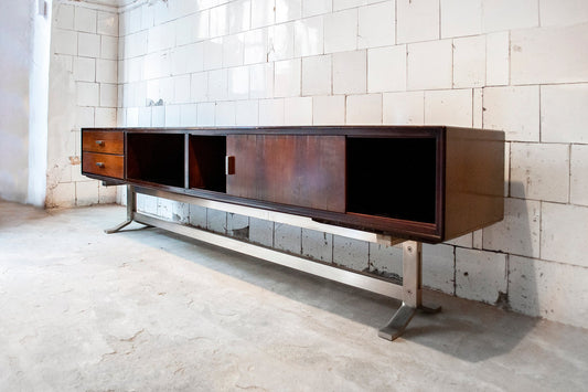 Sideboard in Teak and Steel by Gianni Moscatelli for Formanova, Italy, 1970s