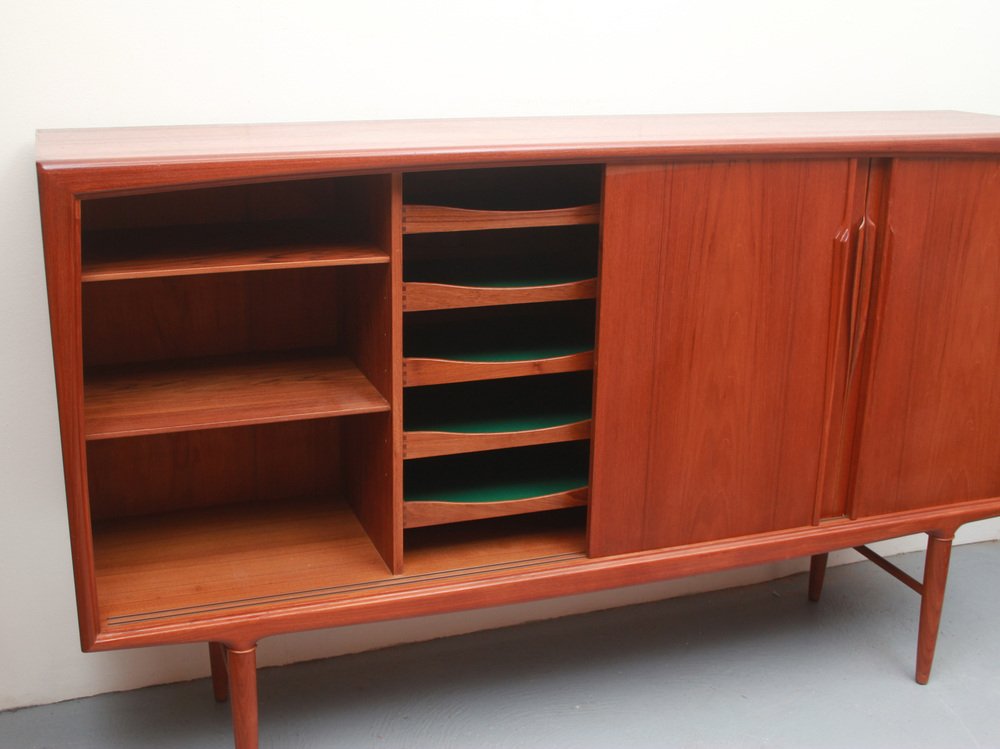 Sideboard in Teak with Sliding Doors by Axel Christensen,Denmark, 1960s