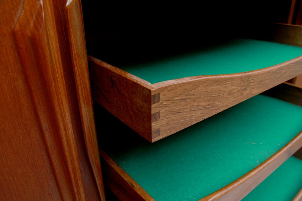 Sideboard in Teak with Sliding Doors by Axel Christensen,Denmark, 1960s