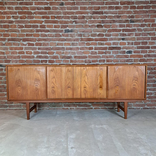 Sideboard in Teak with Sliding Doors, Denmark, 1960s