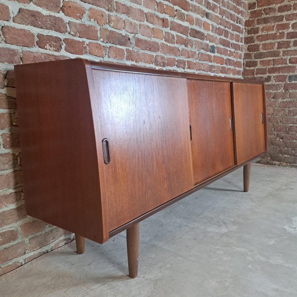 Sideboard in Teak with Three Sliding Doors, 1960