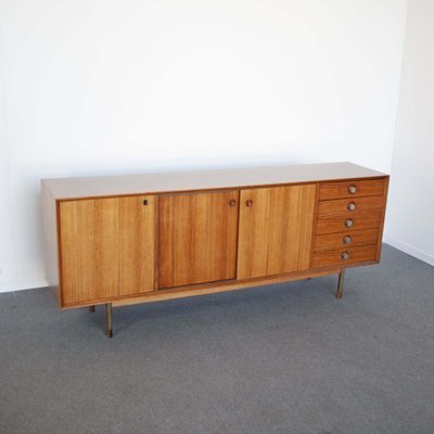 Sideboard in Walnut Wood with Metal Feet in the Style of George Nelson, 1960s-JQO-1259296