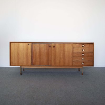 Sideboard in Walnut Wood with Metal Feet in the Style of George Nelson, 1960s-JQO-1259296