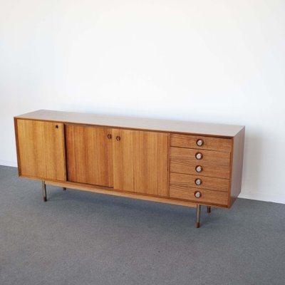 Sideboard in Walnut Wood with Metal Feet in the Style of George Nelson, 1960s-JQO-1259296