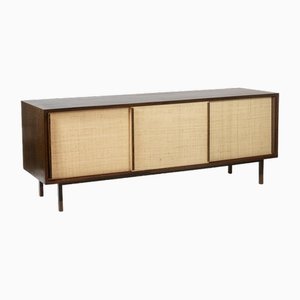 Sideboard in Wenge, Raffia and Lacquered Metal, 1970s-CEJ-1791132